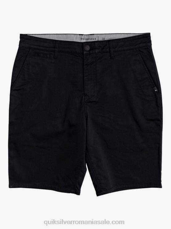 negru pantaloni scurți chino stretch 20, cu buzunare zilnice XT6B1314 bărbați Quiksilver