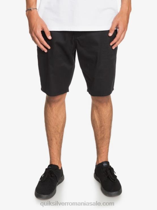 negru pantaloni scurți chino stretch 20, cu buzunare zilnice XT6B1314 bărbați Quiksilver
