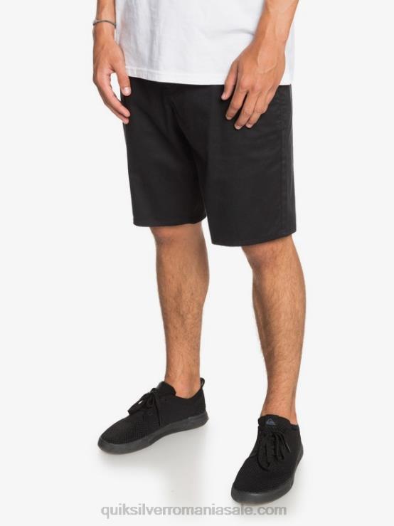 negru pantaloni scurți chino stretch 20, cu buzunare zilnice XT6B1314 bărbați Quiksilver