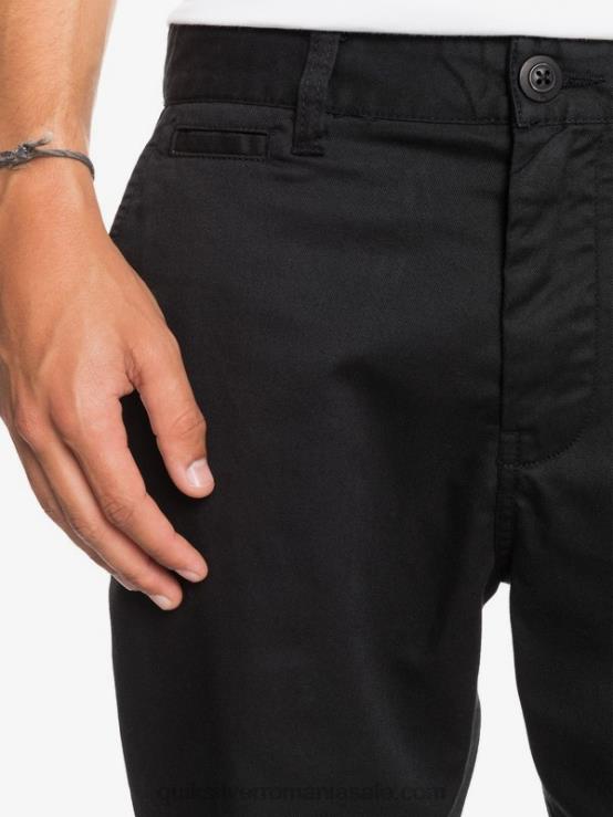 negru pantaloni scurți chino stretch 20, cu buzunare zilnice XT6B1314 bărbați Quiksilver