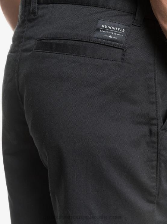 negru pantaloni scurți chino stretch 20, cu buzunare zilnice XT6B1314 bărbați Quiksilver