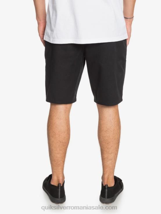 negru pantaloni scurți chino stretch 20, cu buzunare zilnice XT6B1314 bărbați Quiksilver