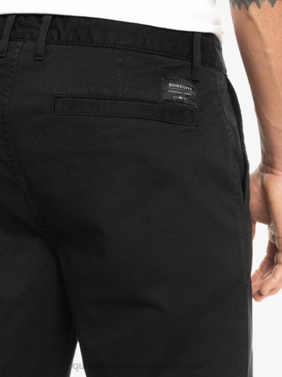 negru pantaloni scurți chino stretch 20 de zi cu zi XT6B856 bărbați Quiksilver
