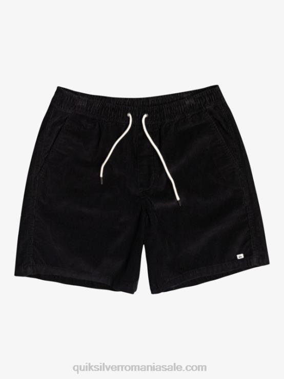 negru pantaloni scurți cu șnur taxer XT6B360 bărbați Quiksilver