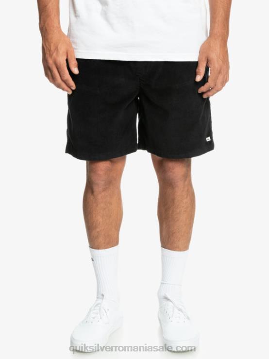 negru pantaloni scurți cu șnur taxer XT6B360 bărbați Quiksilver
