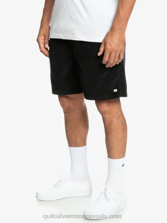 negru pantaloni scurți cu șnur taxer XT6B360 bărbați Quiksilver