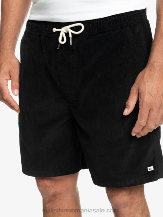negru pantaloni scurți cu șnur taxer XT6B360 bărbați Quiksilver