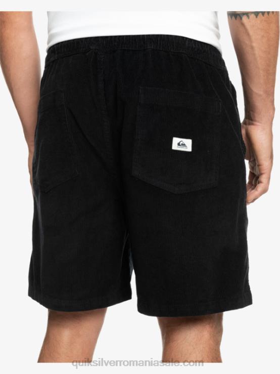 negru pantaloni scurți cu șnur taxer XT6B360 bărbați Quiksilver