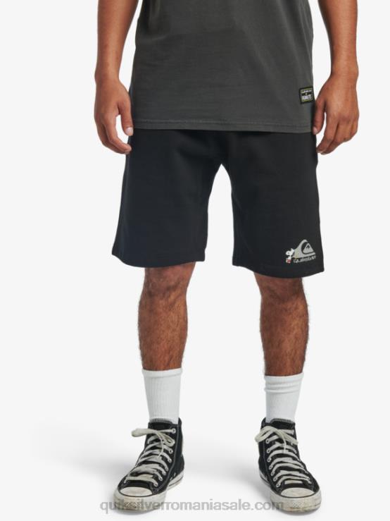 negru pantaloni scurți de legende locale XT6B1883 bărbați Quiksilver x Peanuts