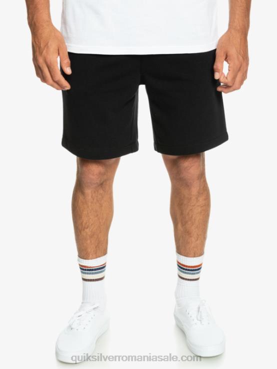 negru pantaloni scurți de transpirație esențiali XT6B1273 bărbați Quiksilver