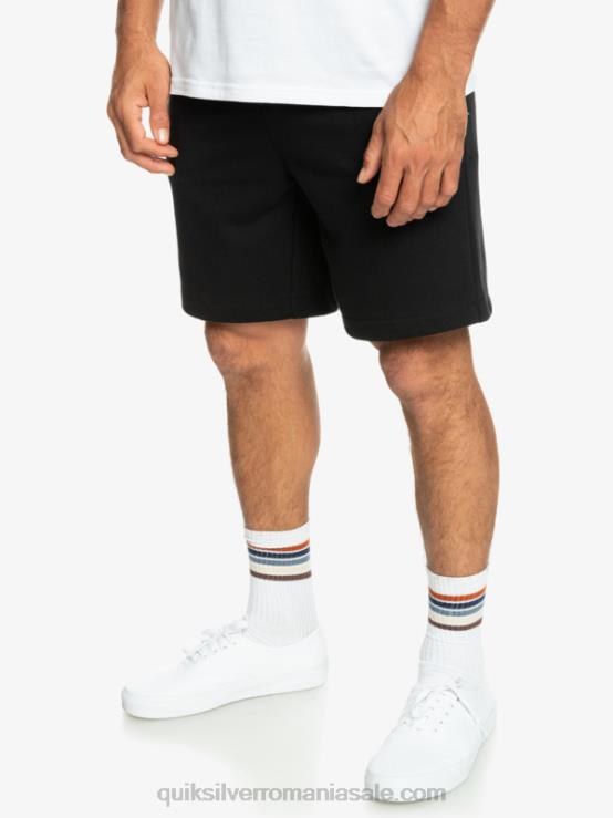 negru pantaloni scurți de transpirație esențiali XT6B1273 bărbați Quiksilver