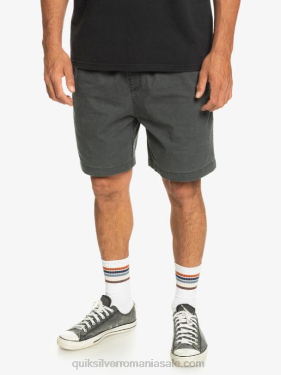 negru pantaloni scurți elastici taxer XT6B321 bărbați Quiksilver