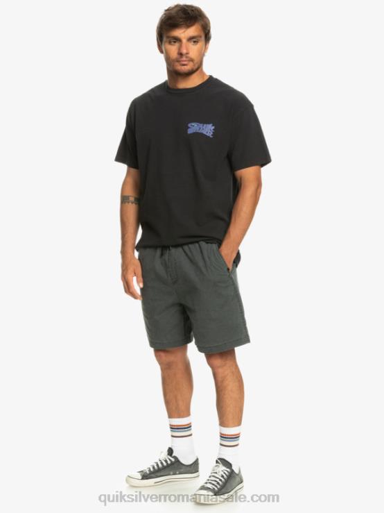 negru pantaloni scurți elastici taxer XT6B321 bărbați Quiksilver