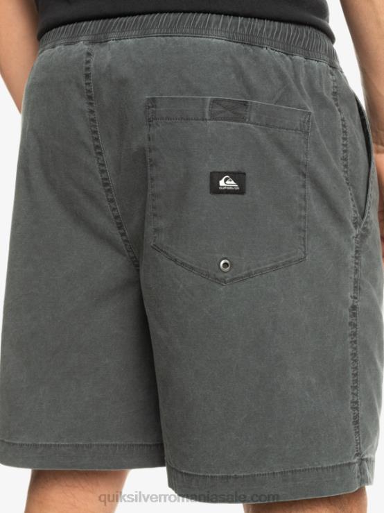 negru pantaloni scurți elastici taxer XT6B321 bărbați Quiksilver