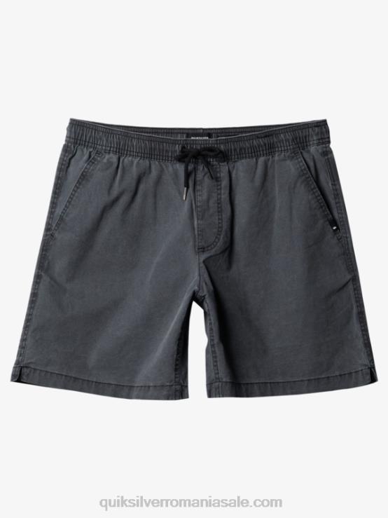 negru pantaloni scurți taxer 17 cu talie elastică XT6B1381 bărbați Quiksilver