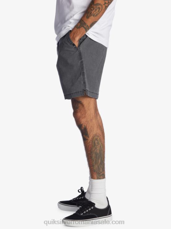negru pantaloni scurți taxer 17 cu talie elastică XT6B1381 bărbați Quiksilver