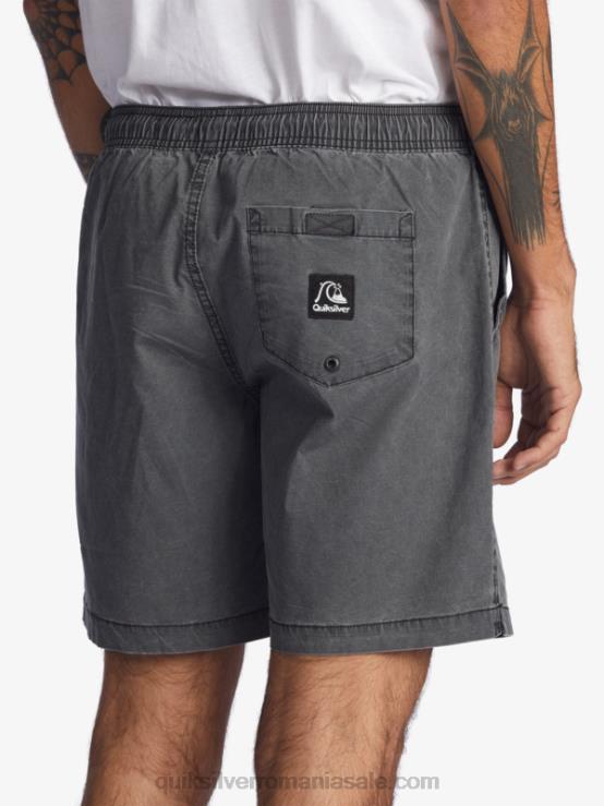 negru pantaloni scurți taxer 17 cu talie elastică XT6B1381 bărbați Quiksilver
