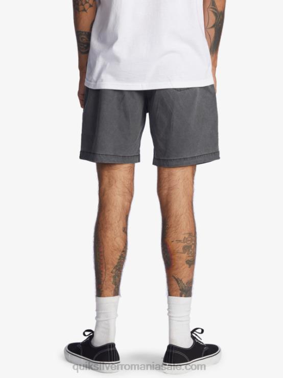 negru pantaloni scurți taxer 17 cu talie elastică XT6B1381 bărbați Quiksilver