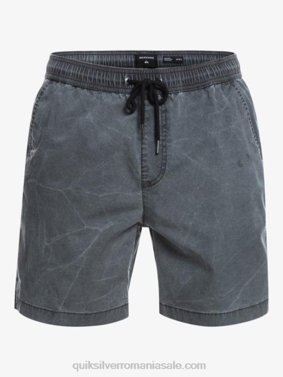 negru pantaloni scurți taxer 17 cu talie elastică XT6B1381 bărbați Quiksilver