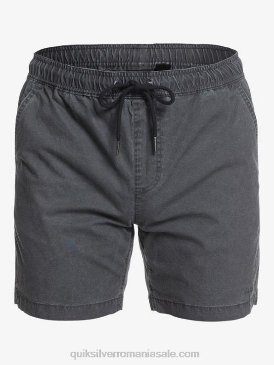 negru pantaloni scurți taxer 17 cu talie elastică XT6B1381 bărbați Quiksilver