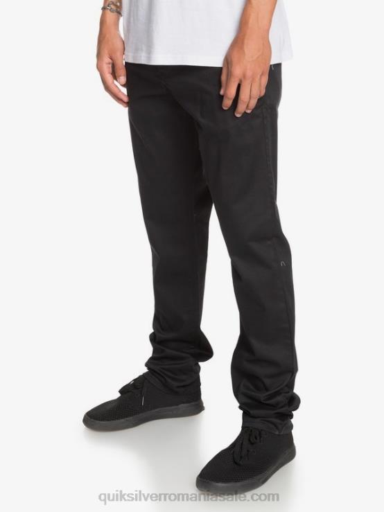 negru pantaloni chino cu buzunar union de zi cu zi XT6B1160 bărbați Quiksilver