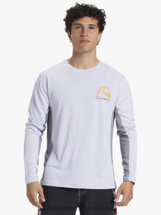 alb tricou de surf cu mânecă lungă waterman bambus check 2 upf 50 XT6B260 bărbați Quiksilver