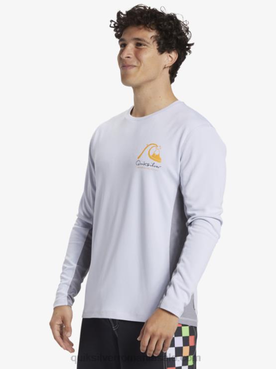 alb tricou de surf cu mânecă lungă waterman bambus check 2 upf 50 XT6B260 bărbați Quiksilver