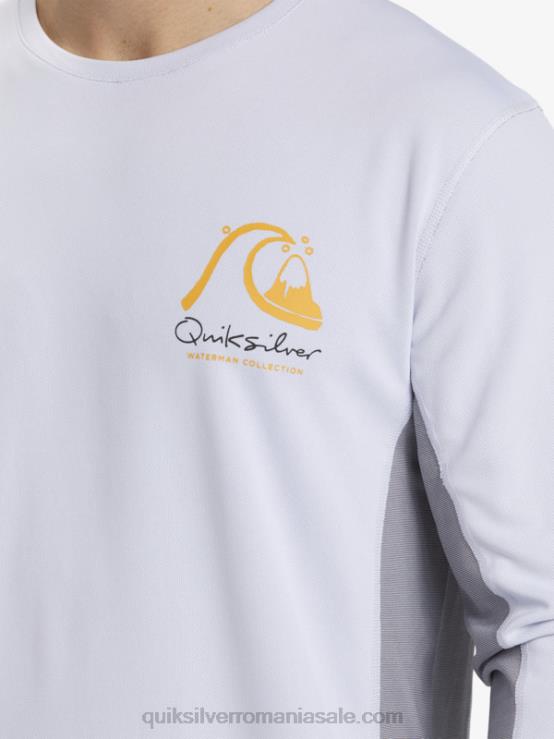 alb tricou de surf cu mânecă lungă waterman bambus check 2 upf 50 XT6B260 bărbați Quiksilver
