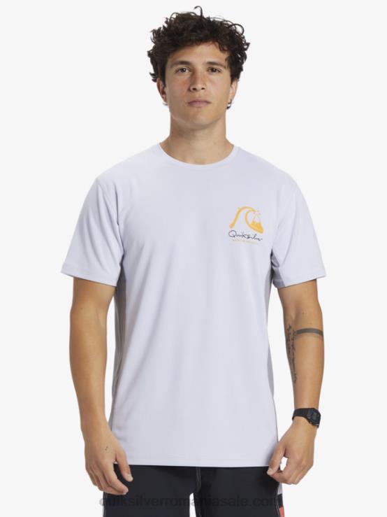 alb tricou de surf cu mânecă scurtă waterman bambus check 2 upf 50 XT6B273 bărbați Quiksilver