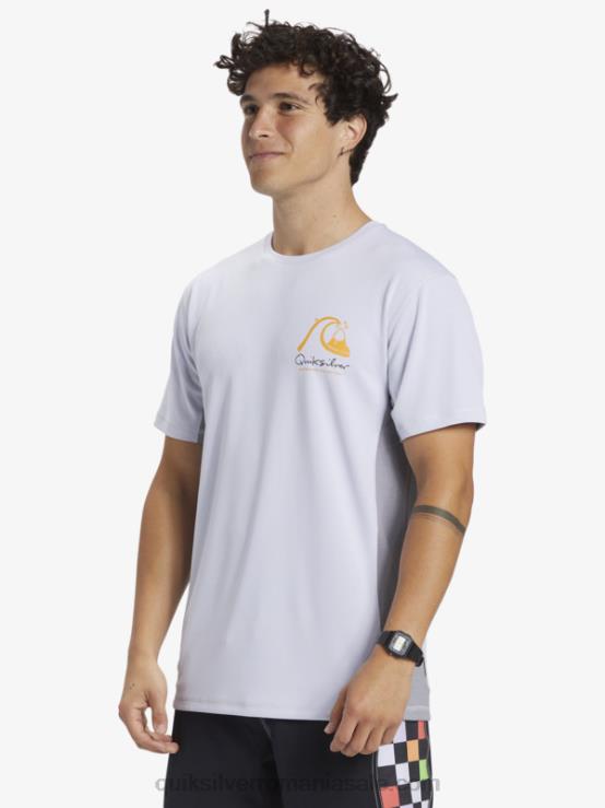 alb tricou de surf cu mânecă scurtă waterman bambus check 2 upf 50 XT6B273 bărbați Quiksilver