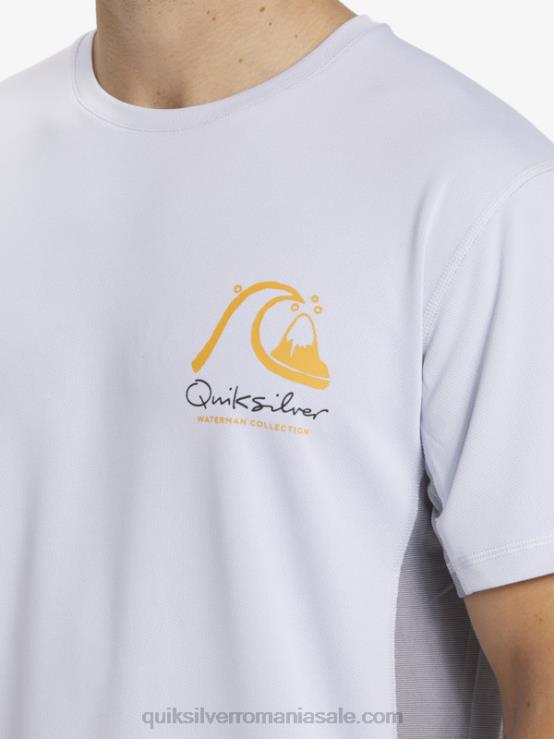 alb tricou de surf cu mânecă scurtă waterman bambus check 2 upf 50 XT6B273 bărbați Quiksilver