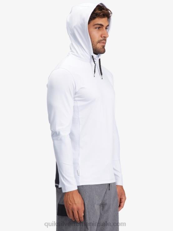 alb tricou de surf upf 50 cu mânecă lungă cu glugă waterman angler XT6B1850 bărbați Quiksilver