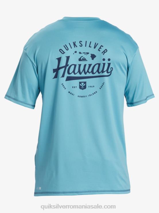 albastru delphinium Tricou de surf cu mânecă scurtă hawaii big bite upf 50 XT6B880 bărbați Quiksilver