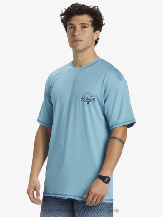 albastru delphinium Tricou de surf cu mânecă scurtă hawaii big bite upf 50 XT6B880 bărbați Quiksilver
