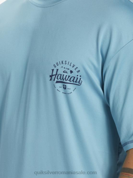 albastru delphinium Tricou de surf cu mânecă scurtă hawaii big bite upf 50 XT6B880 bărbați Quiksilver