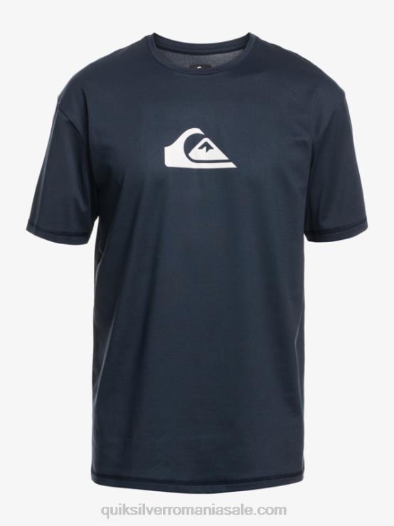 blazer bleumarin tricou de surf upf 50 cu mânecă scurtă cu dungi solide XT6B885 bărbați Quiksilver