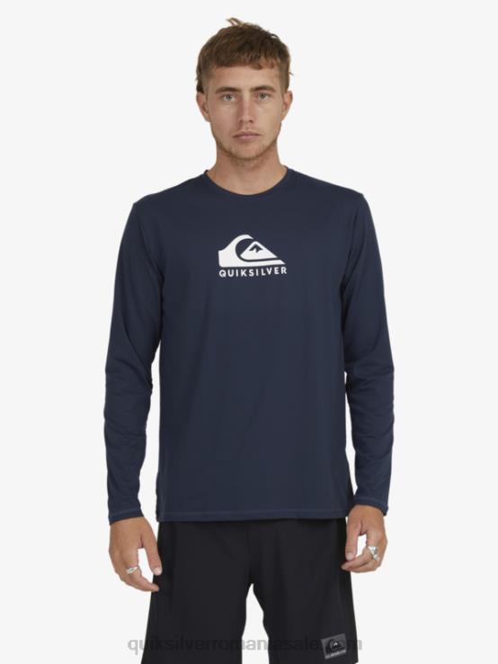 blazer bleumarin tricou surf upf 50 cu mânecă lungă cu dungi solide XT6B1582 bărbați Quiksilver