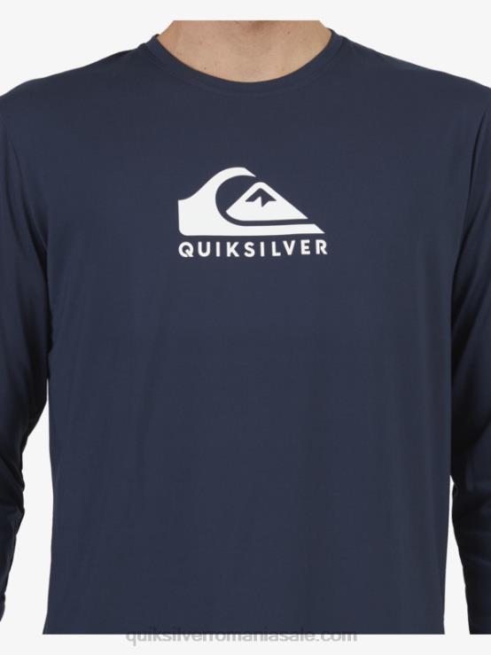 blazer bleumarin tricou surf upf 50 cu mânecă lungă cu dungi solide XT6B1582 bărbați Quiksilver
