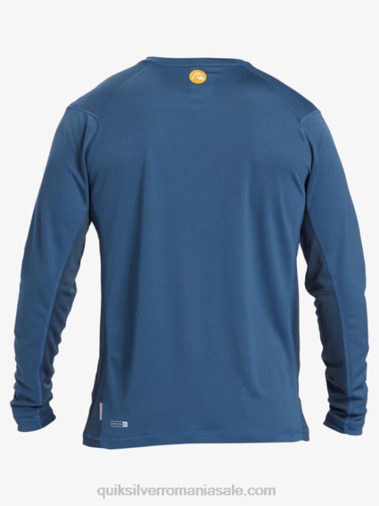 ensign albastru tricou de surf cu mânecă lungă waterman bambus check 2 upf 50 XT6B259 bărbați Quiksilver