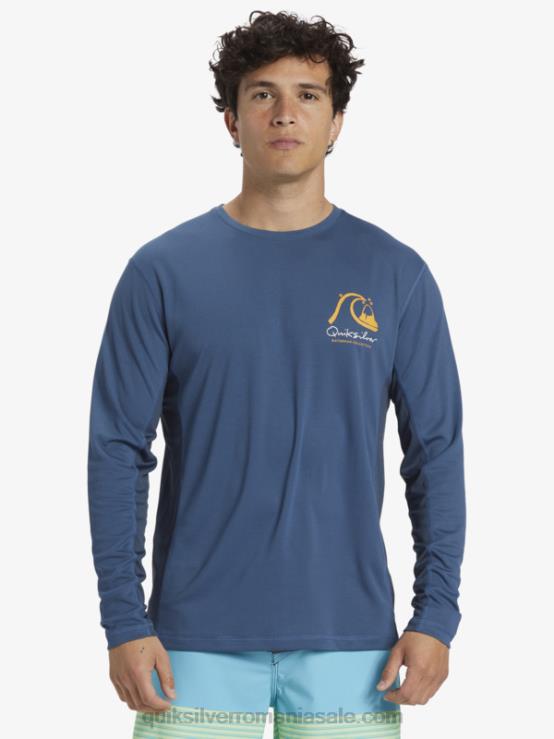 ensign albastru tricou de surf cu mânecă lungă waterman bambus check 2 upf 50 XT6B259 bărbați Quiksilver