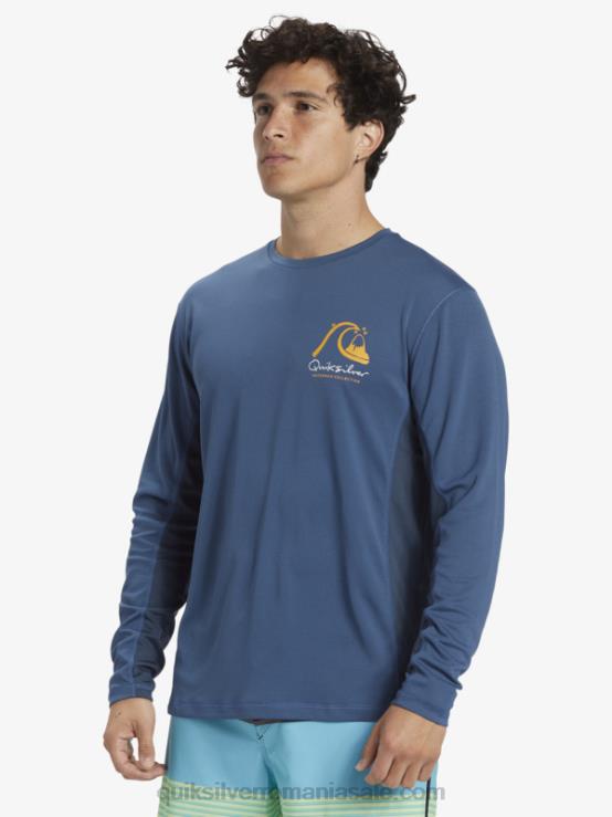 ensign albastru tricou de surf cu mânecă lungă waterman bambus check 2 upf 50 XT6B259 bărbați Quiksilver