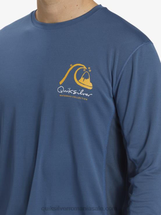 ensign albastru tricou de surf cu mânecă lungă waterman bambus check 2 upf 50 XT6B259 bărbați Quiksilver