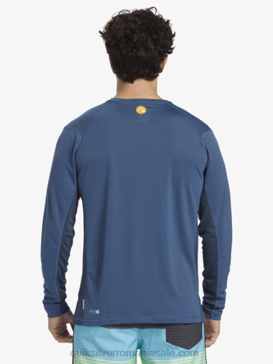 ensign albastru tricou de surf cu mânecă lungă waterman bambus check 2 upf 50 XT6B259 bărbați Quiksilver
