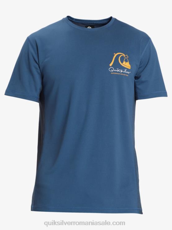 ensign albastru tricou de surf cu mânecă scurtă waterman bambus check 2 upf 50 XT6B275 bărbați Quiksilver