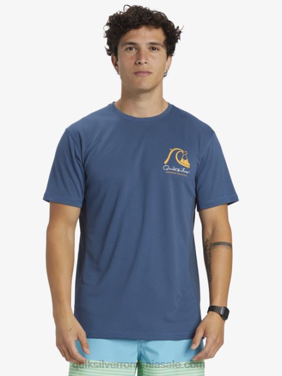 ensign albastru tricou de surf cu mânecă scurtă waterman bambus check 2 upf 50 XT6B275 bărbați Quiksilver