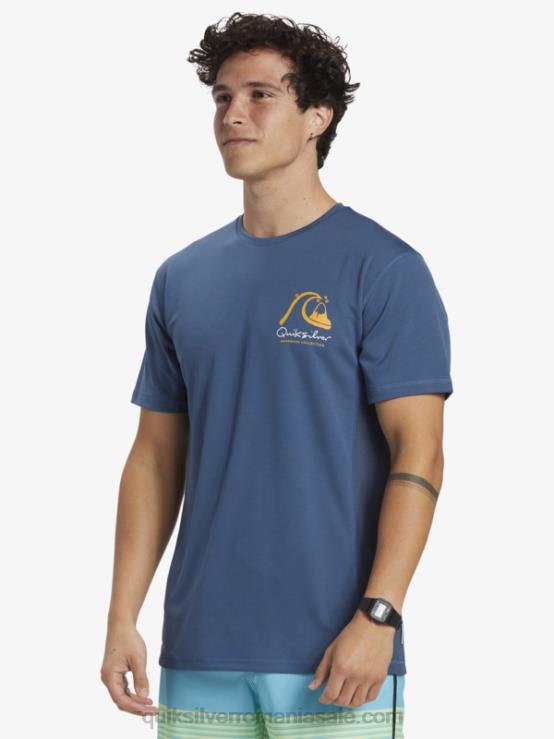 ensign albastru tricou de surf cu mânecă scurtă waterman bambus check 2 upf 50 XT6B275 bărbați Quiksilver