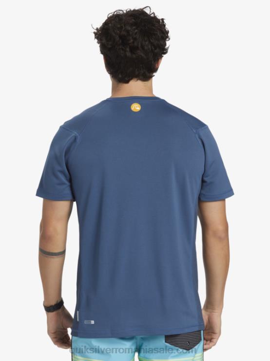 ensign albastru tricou de surf cu mânecă scurtă waterman bambus check 2 upf 50 XT6B275 bărbați Quiksilver