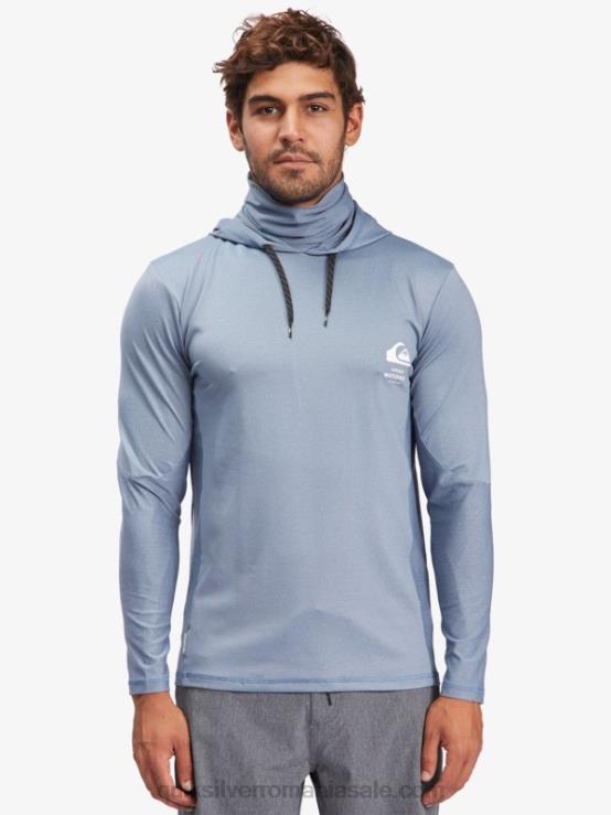 ensign albastru tricou de surf upf 50 cu mânecă lungă cu glugă waterman angler XT6B1849 bărbați Quiksilver