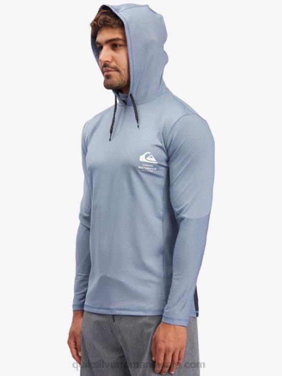 ensign albastru tricou de surf upf 50 cu mânecă lungă cu glugă waterman angler XT6B1849 bărbați Quiksilver