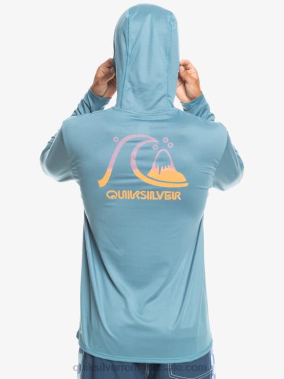 erica albastră de provincie tricou de surf cu glugă dragă cu mânecă lungă upf 50 XT6B1834 bărbați Quiksilver
